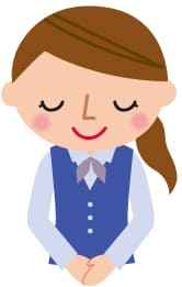 女性がお辞儀をしているイラスト